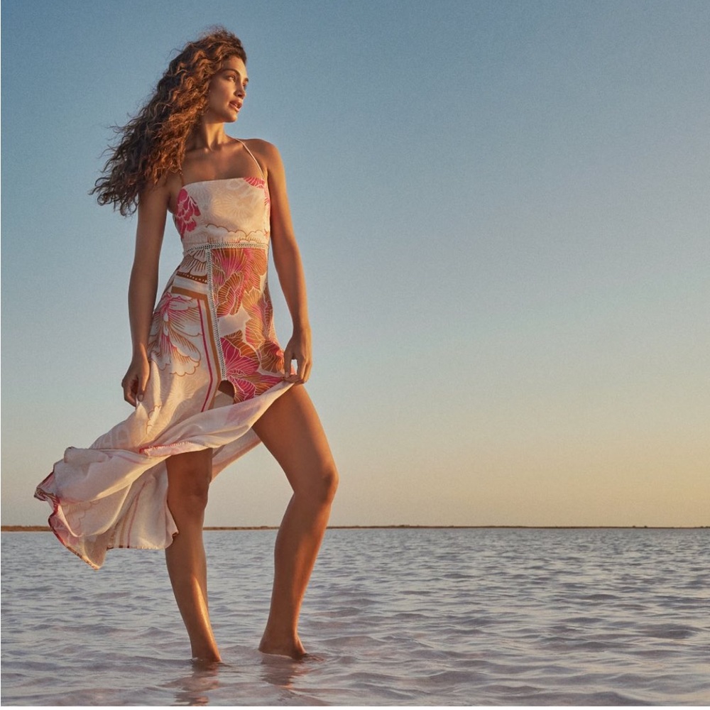Maaji Pink and Orange Floral Backless Dress
